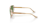 Bogdan shield metal sunglasses in Shiny Gold with Green lenses by Denon Eyewear New York, side view