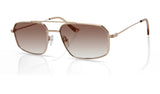 Lorenzo aviator metal sunglasses in Shiny Gold Brown by Denon Eyewear New York, side view