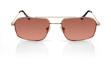 Lorenzo aviator metal sunglasses in Shiny Gold Cinnamon by Denon Eyewear New York, front view