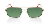 Lorenzo aviator metal sunglasses in Shiny Gold Green by Denon Eyewear New York, front view