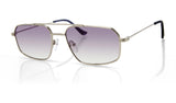 Lorenzo aviator metal sunglasses in Shiny Silver Purple by Denon Eyewear New York, side view