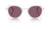 Sam round acetate and metal sunglasses in Clear Translucent Purple by Denon Eyewear New York, front view