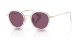 Sam round acetate and metal sunglasses in Clear Translucent Purple by Denon Eyewear New York, side view