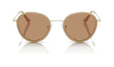 Sam round acetate and metal sunglasses in Cream Light Brown by Denon Eyewear New York, front view